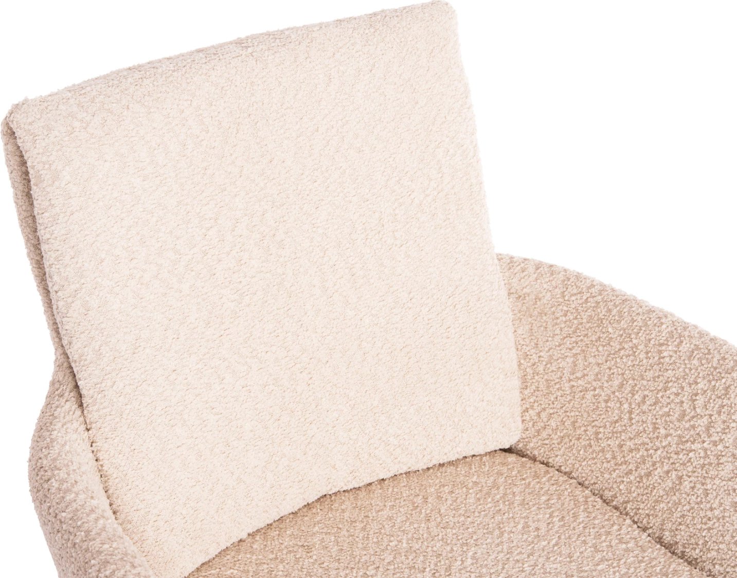 Karrige për ngrënie me krahë, rrotulluese, ngjyrë bezhë, FH9942.07, pëlhurë boucle-metal, 62x60x90H cm