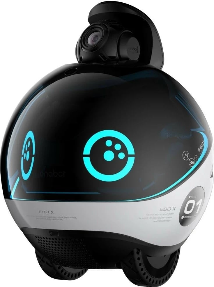 Robot shoqërues Enabot EBO X, për qen e mace, Wi-Fi, Bluetooth, bardhë-zi