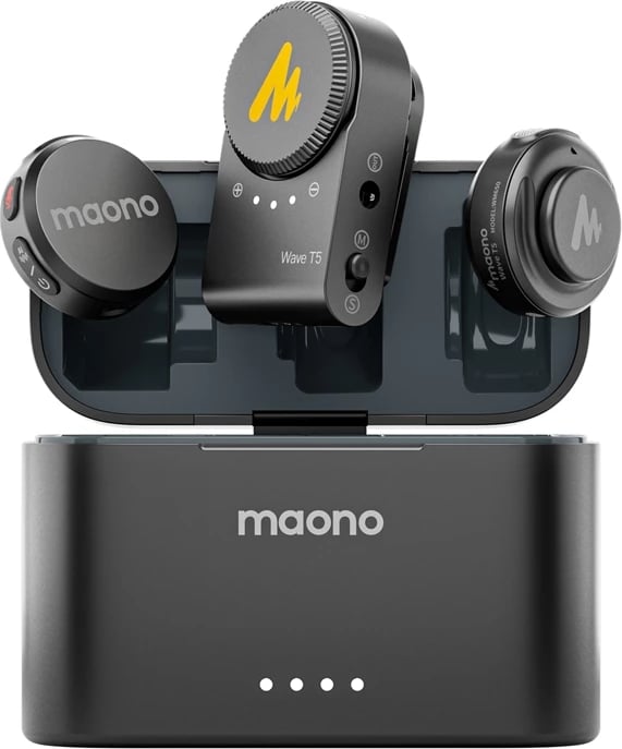 Mikrofon pa tela Maono WM650 A2, sistem me 2 transmetues, për kamera dhe telefon, i zi Mikrofon pa tela Maono WM650 A2, sistem me 2 transmetues, për kamera dhe telefon, i zi