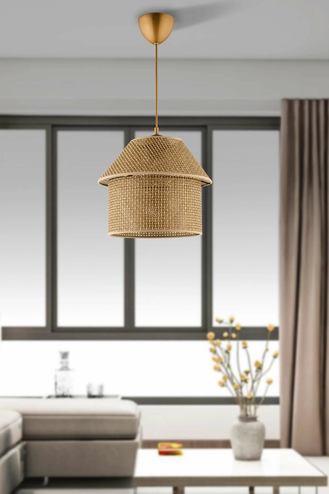 Llambë tavani Opviq, bezhë dhe ari, 64879