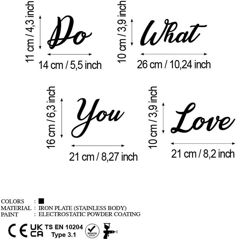 Aksesor dekorativ metalik për mur, Wallity, Do Love Love Do