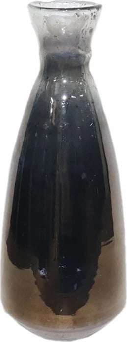 Vazo dekorative prej qelqi, ngjyrë gri, 17x17x44 cm