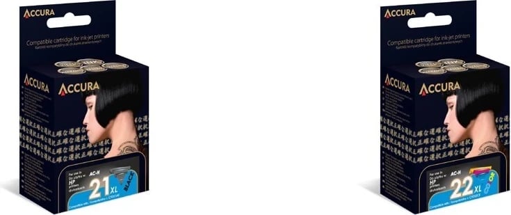 Ngjyrë për printer HP Accura No. 21XL/22XL, e zezë dhe me ngjyra