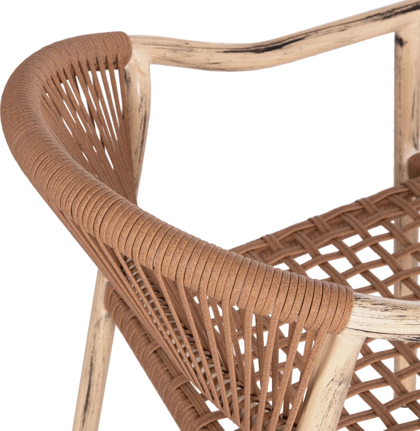 Karrige ngrënieje për jashtë KERLY, alumin ngjyrë lisi, ratan sintetik ngjyrë bronzi, FH6050.01, 54x58.5x76cm