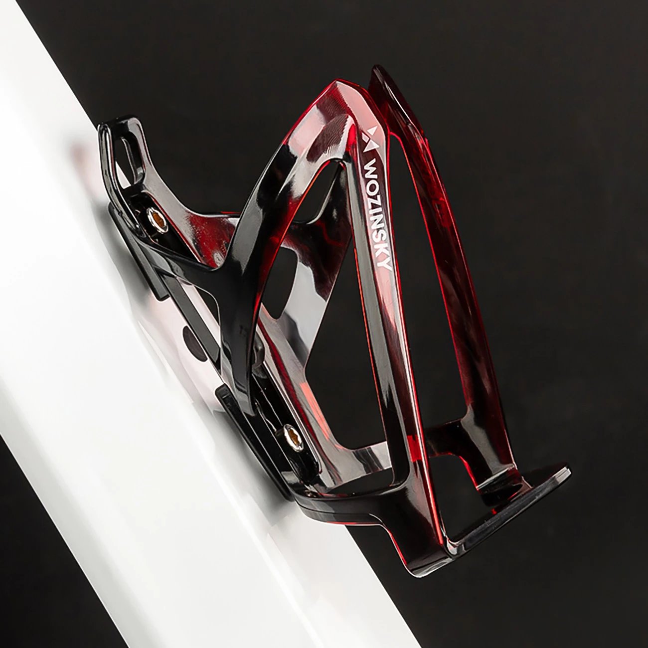 Mbajtës shishe biçiklete, Wozinsky, WUR-01BR, PC 35 g, montim në kornizë, 135x77 mm, zi e kuqe