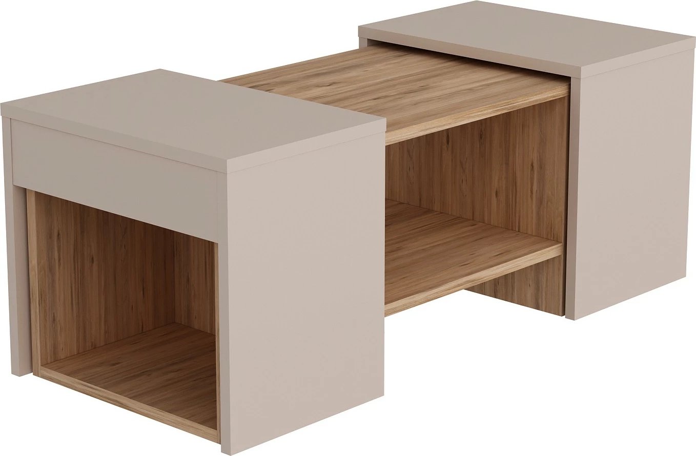 Set tavoline për kafe Hanah Home, Sartos, ngjyrë pishë Atlantike, bezhë