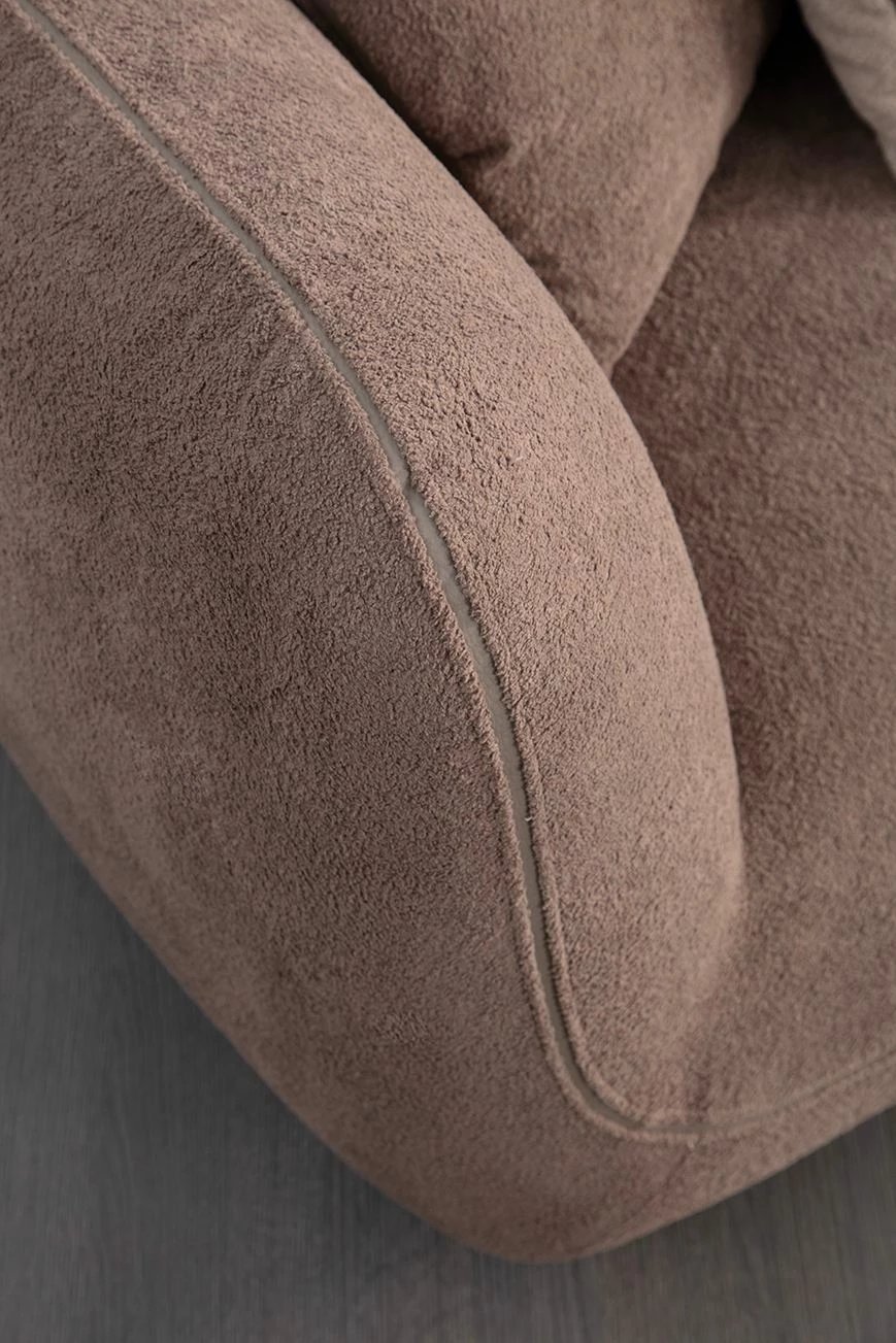 Kënd-sofë Pavia, ngjyrë krem dhe kafe, Atelier del Sofa