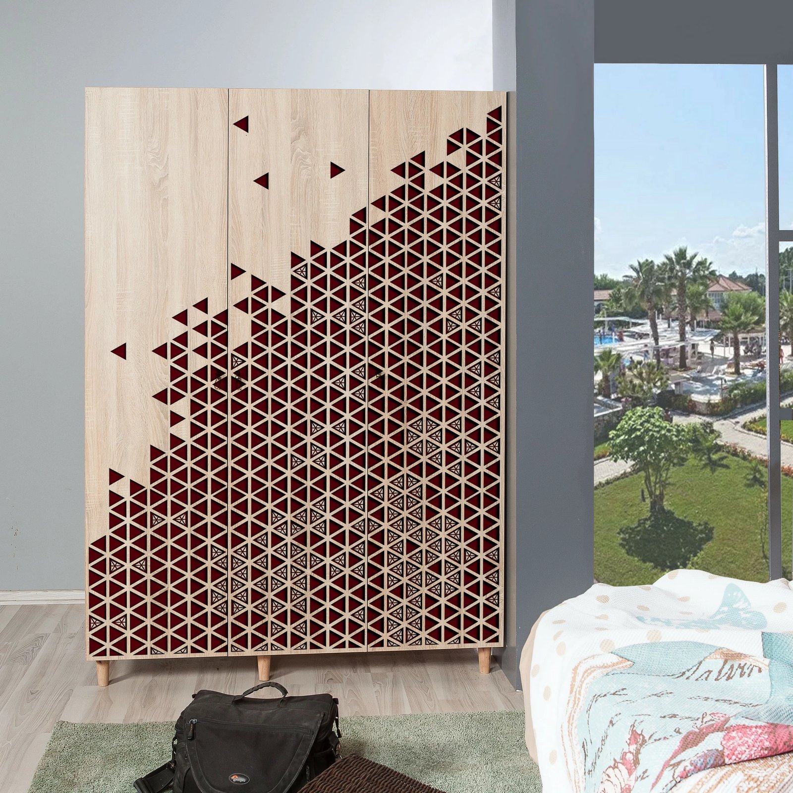 Dollap Skye Decor, Mode-122, ngjyrë lisi Sonoma