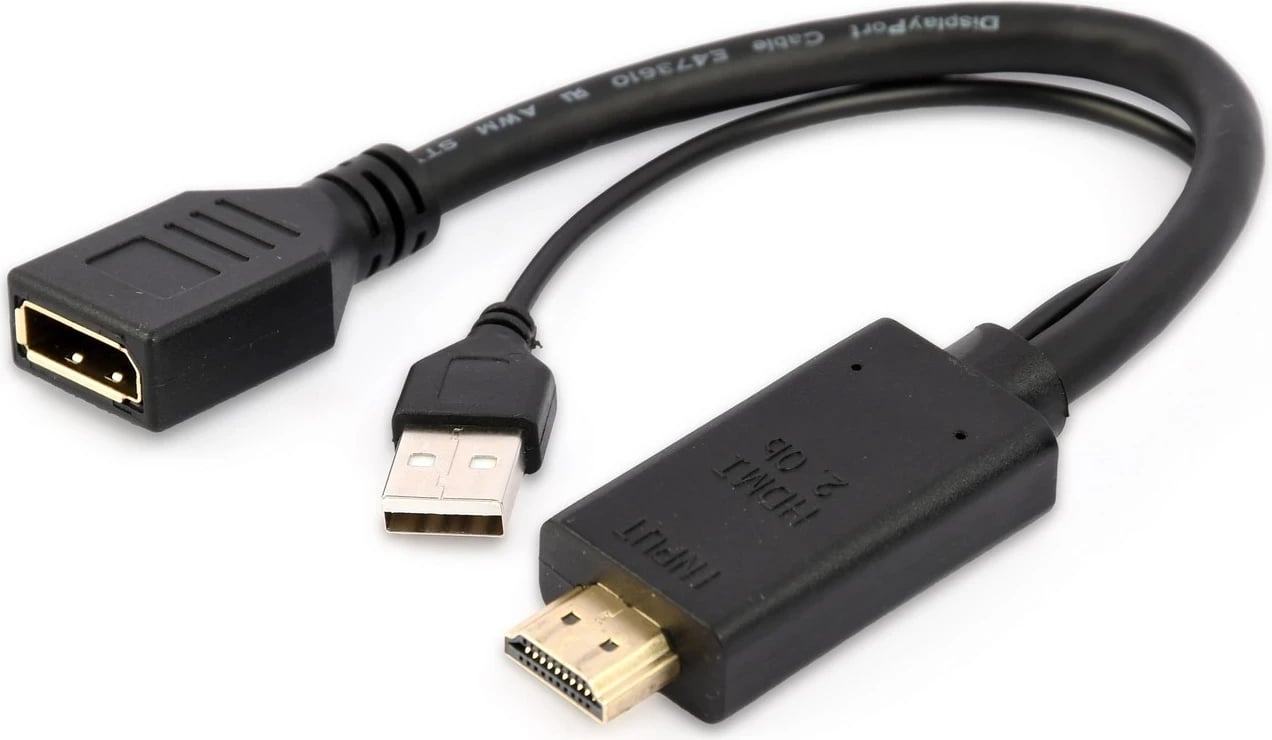 Adapter Gembird, HDMI në DP, 4K aktiv