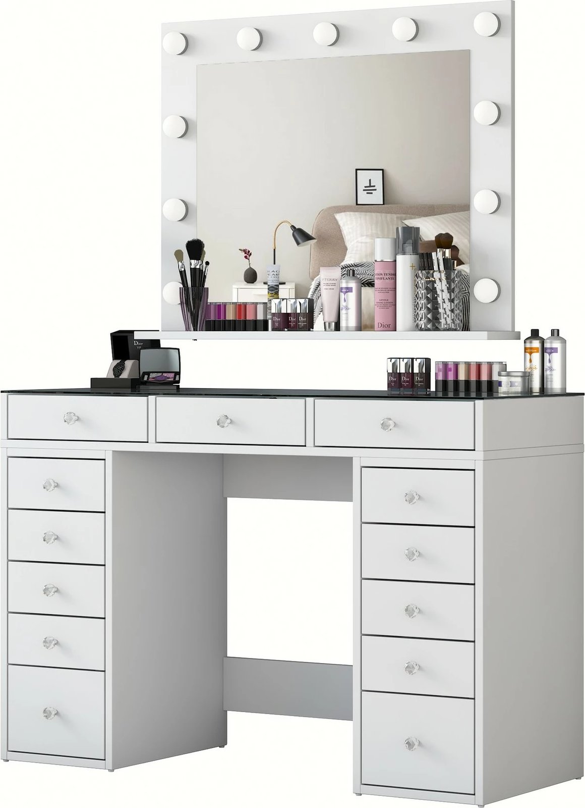 Tavolinë grimi, ngjyrë e bardhë, Skye Decor, BJ118 - 2789