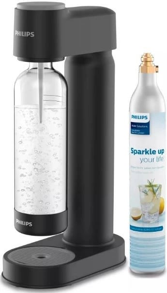 Saturator uji Philips ADD4901BK/10, plastikë, 1L, i zi, me bombolë CO2