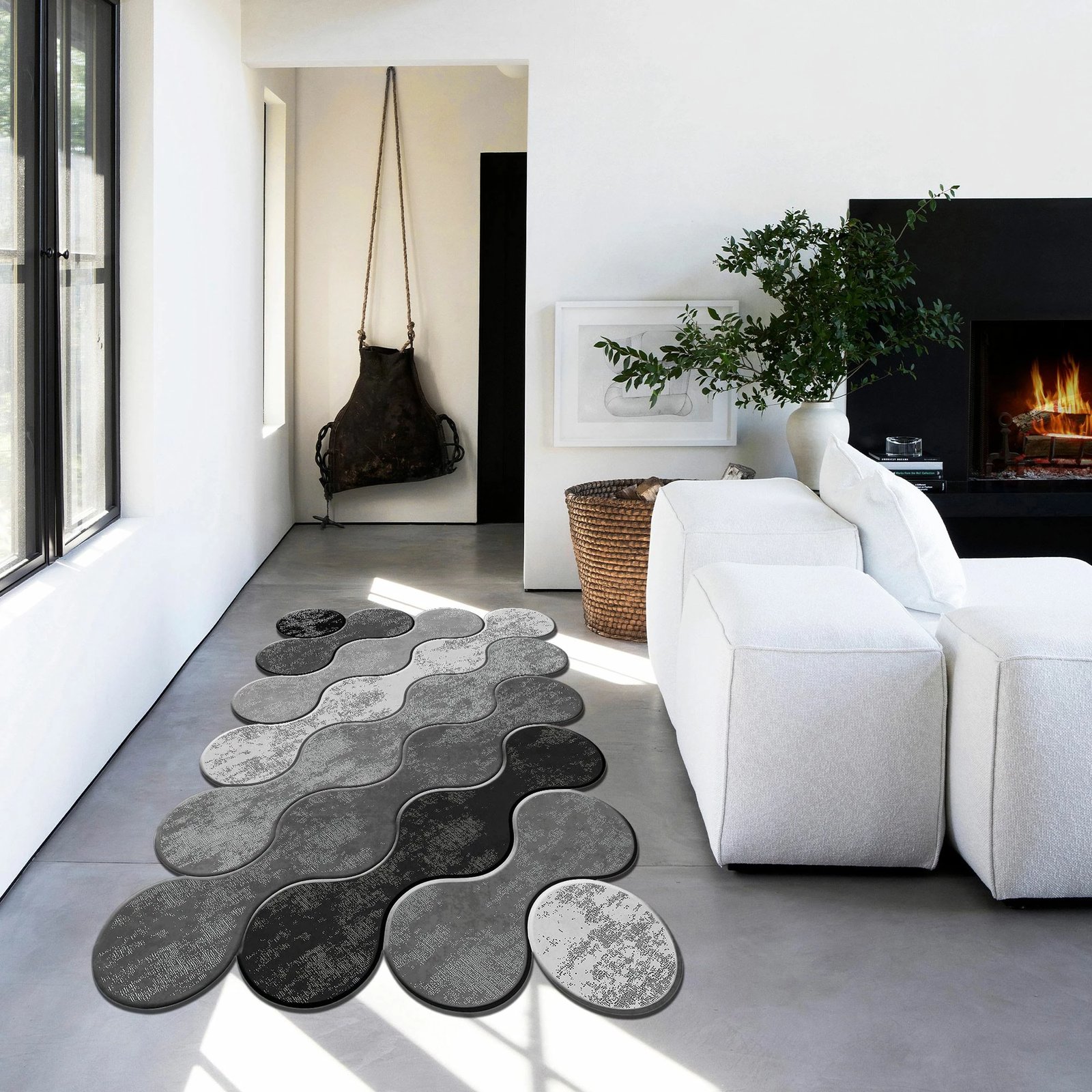 Qilim (50x80) Conceptum Hypnose, Wookece292, bardhë, gri, e zezë