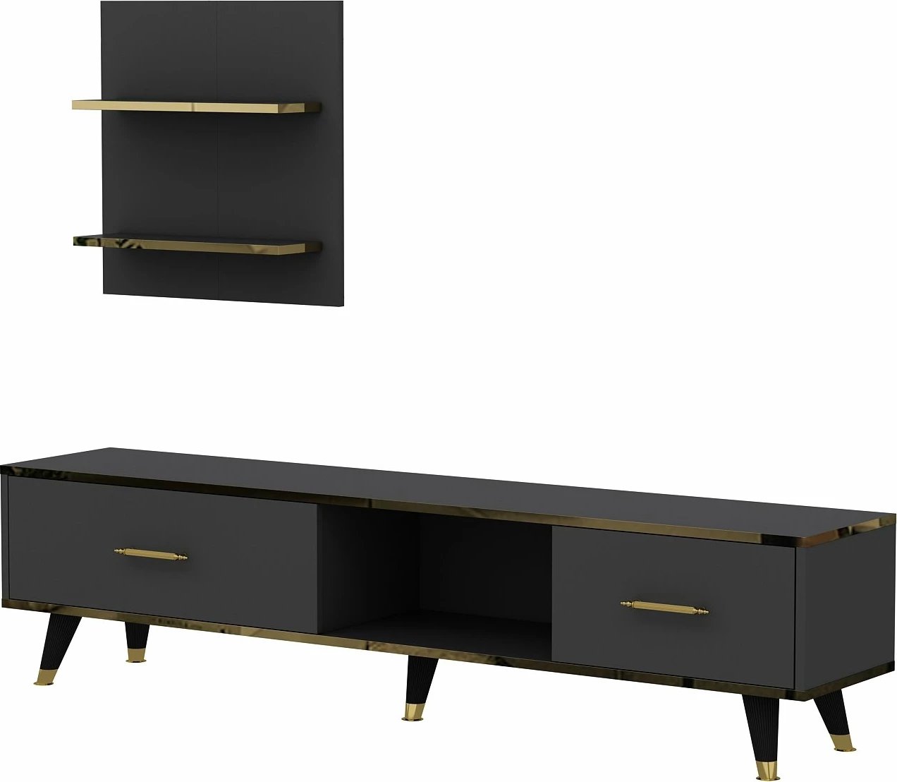 Komodë TV Hanah Home, ngjyrë aren-antracit