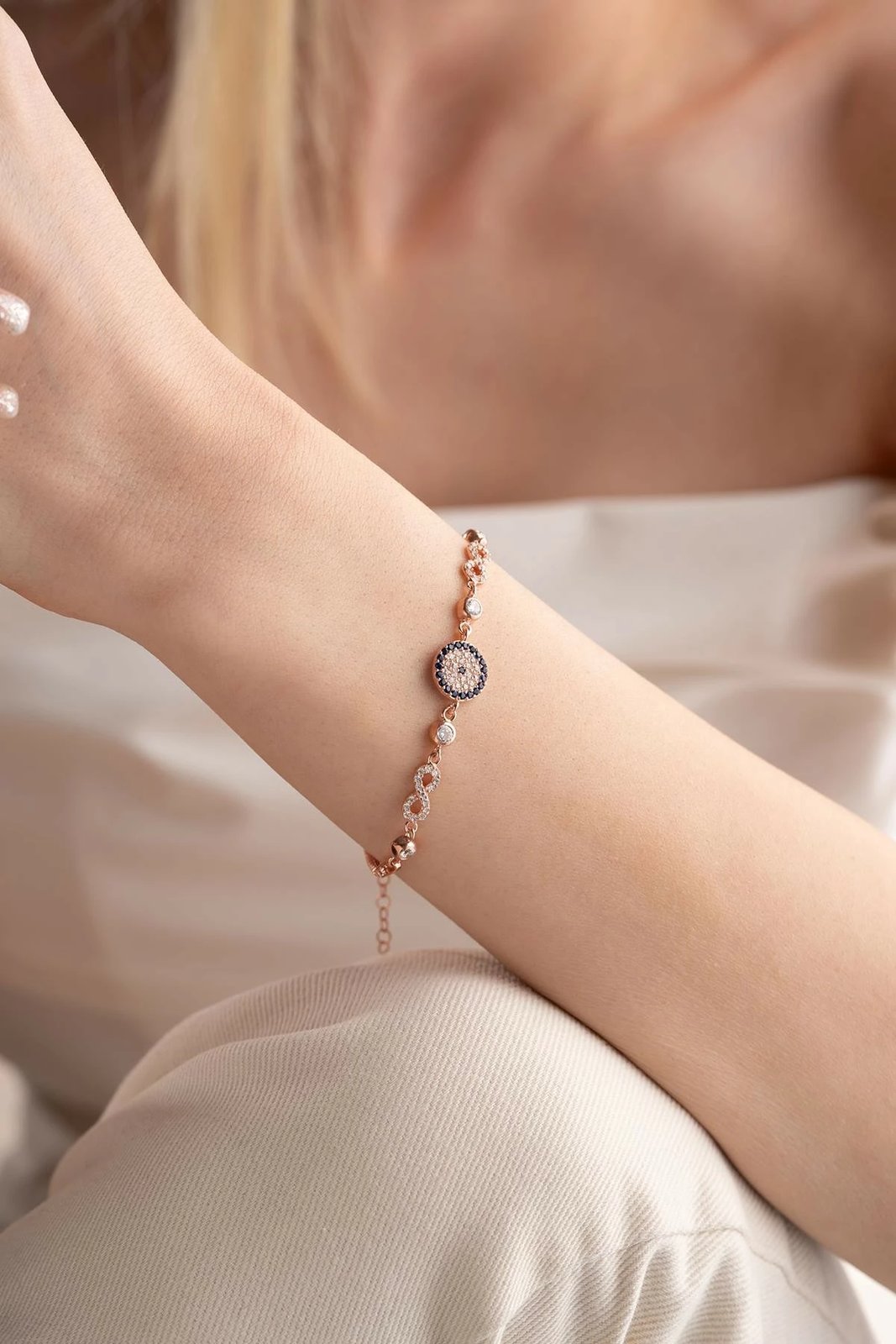 Byzylyk argjendi, Jumeon, ngjyrë rozë e artë dhe kaltër e errët, NRZ999118