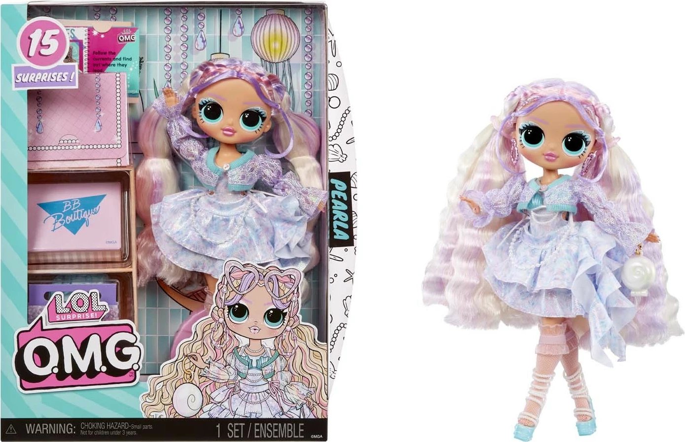 Kukull mode L.O.L. Surprise O.M.G. Pearl nga MGA, 25 cm, me aksesorë, për vajza