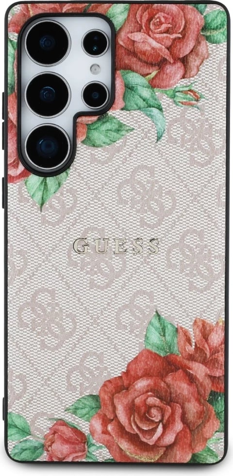 Mbështjellës Guess Leather 4G Flowers Print Metal Classic Logo MagSafe për Samsung Galaxy S25 Ultra, Rozë Mbështjellës Guess Leather 4G Flowers Print Metal Classic Logo MagSafe për Samsung Galaxy S25 Ultra, Rozë