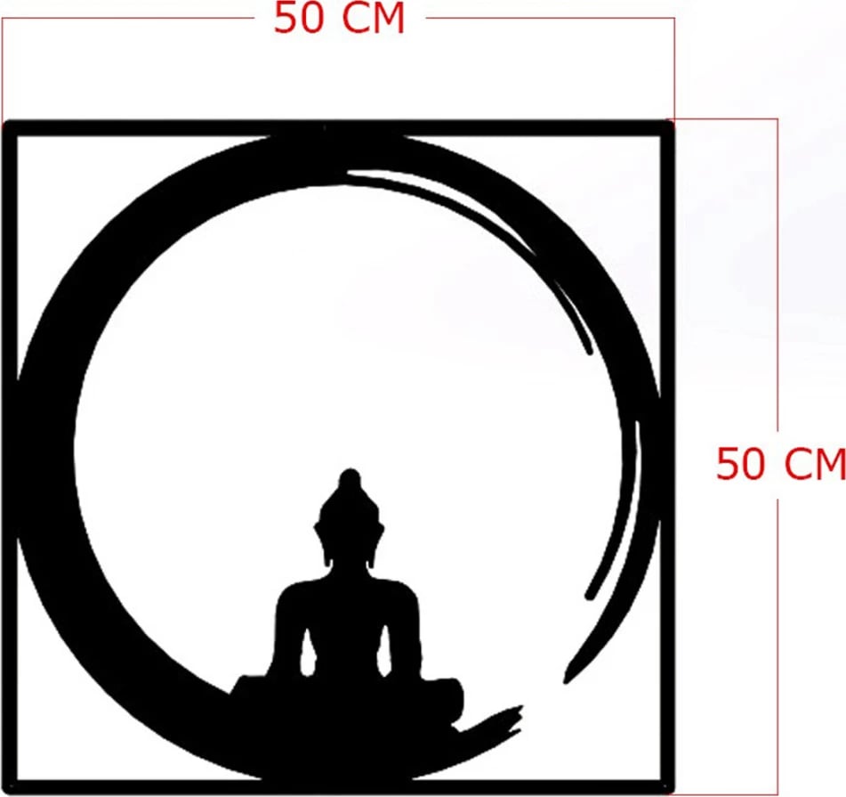 Dekor muri metalik, figurë Buda, 50x50 cm, FH7210