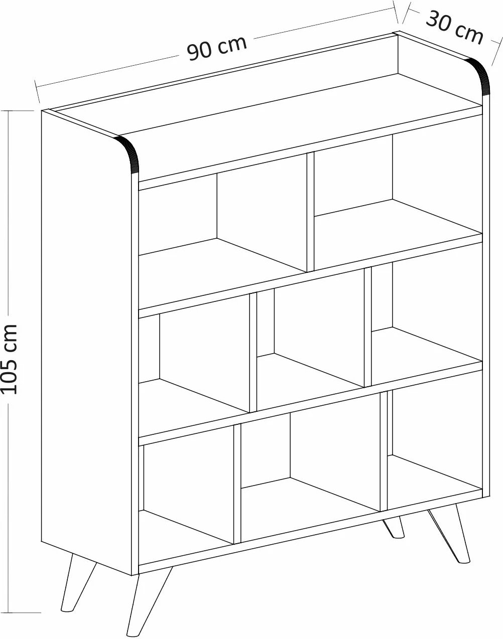 Raft librash Skye Decor, ngjyrë arre, Florida