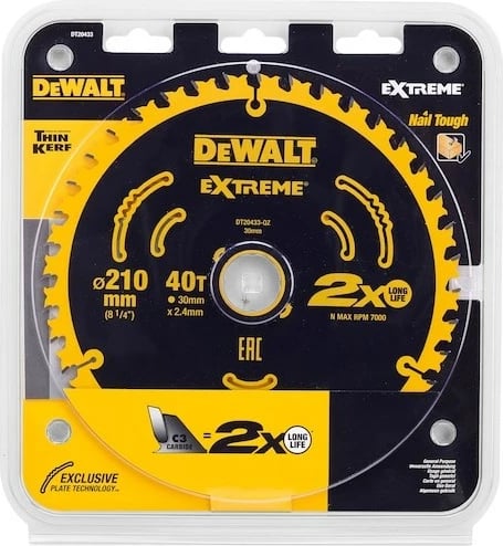 Disk rrethor për sharrë DeWalt BD-DT20433, 210 mm, 40 dhëmbë, 1 copë
