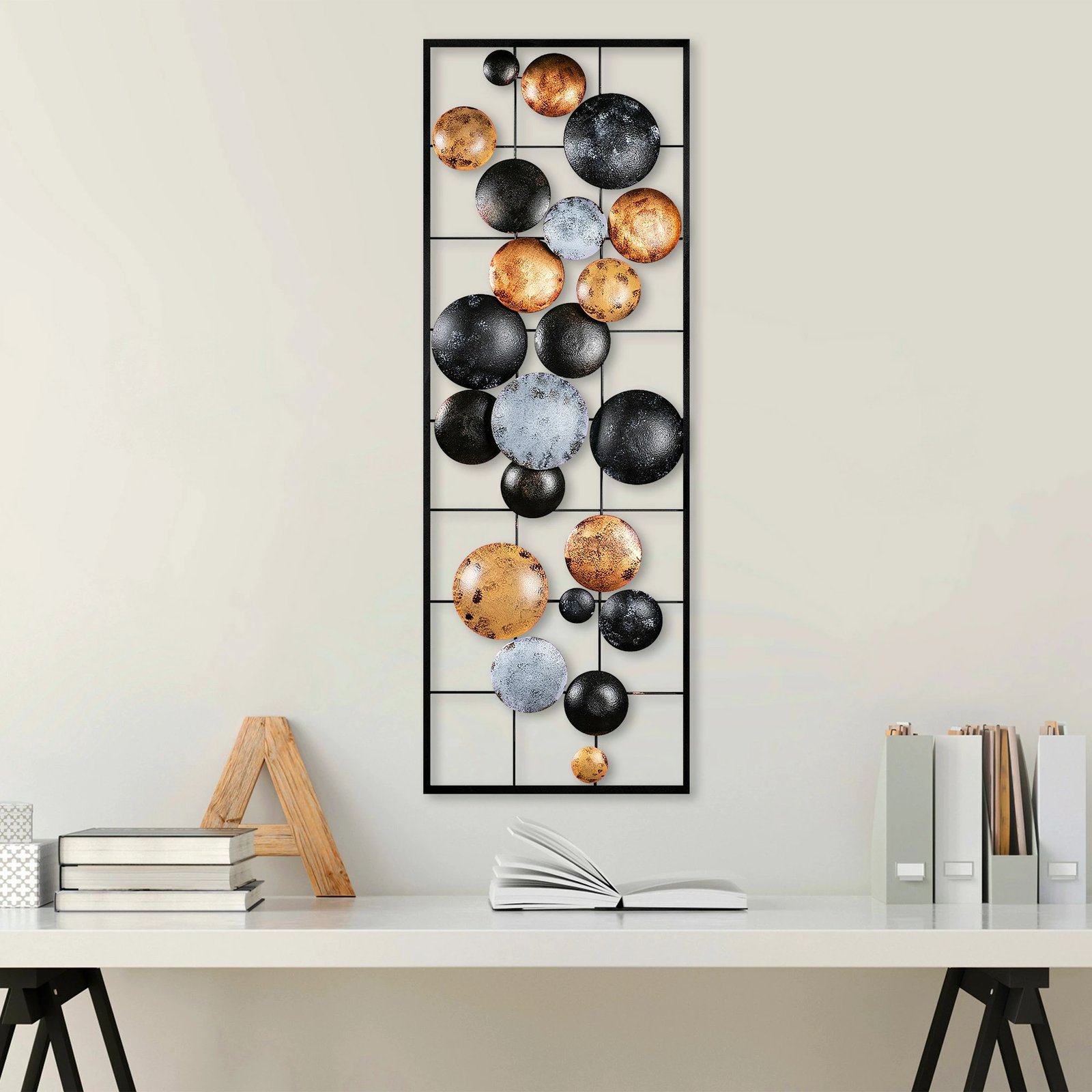 Aksesor dekorativ metalik për mur Wallity, Camber - 1