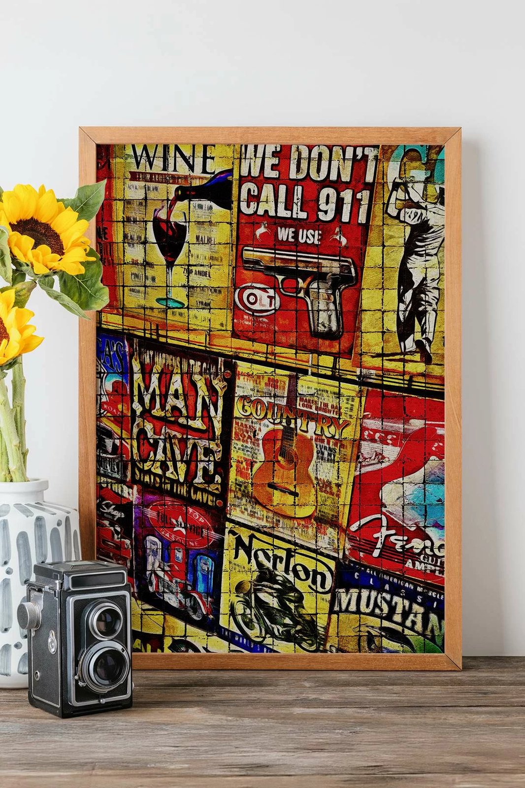 Pikturë dekorative me kornizë, Popmosaic13, shumëngjyrëshe