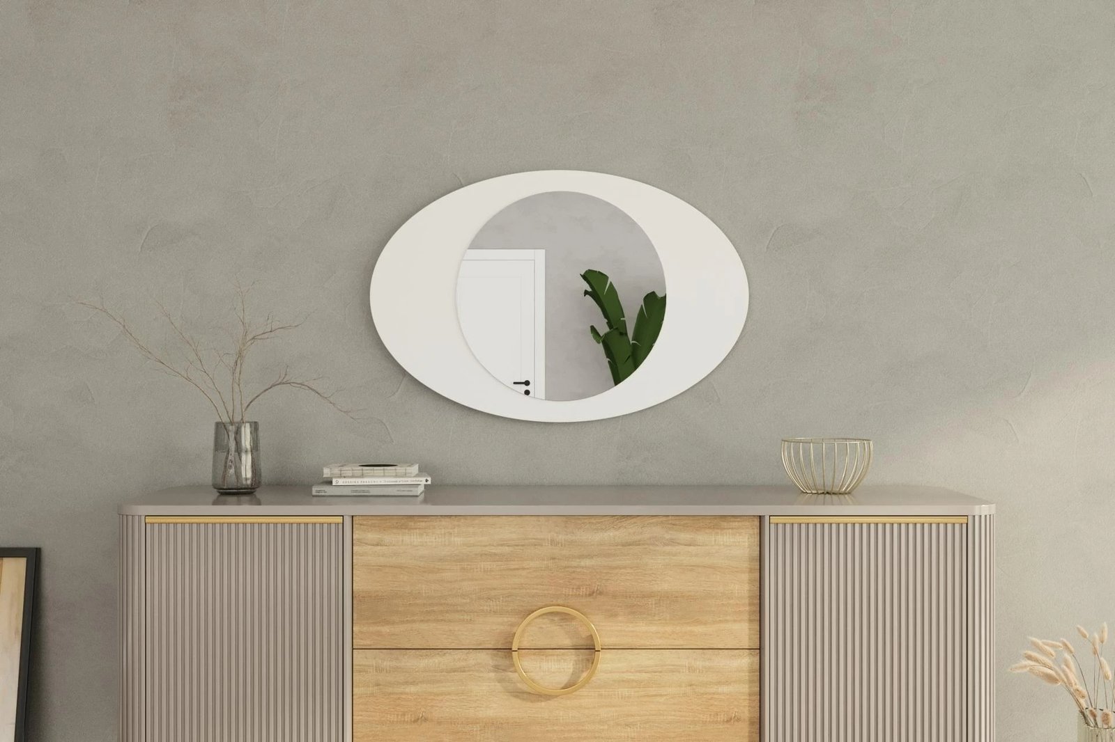 Pasqyrë Hanah Home, Obble, e bardhë