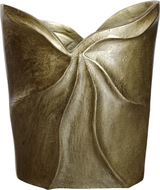 Vazo dekorative, alumin, ngjyrë ari antike, 23x8x30cm