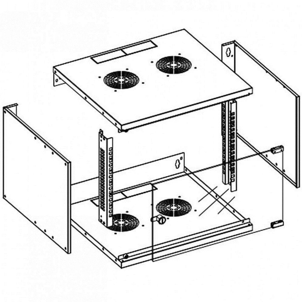 Raft për pajisje rrjeti Techly 19 6U, 19’‘, i kaltër