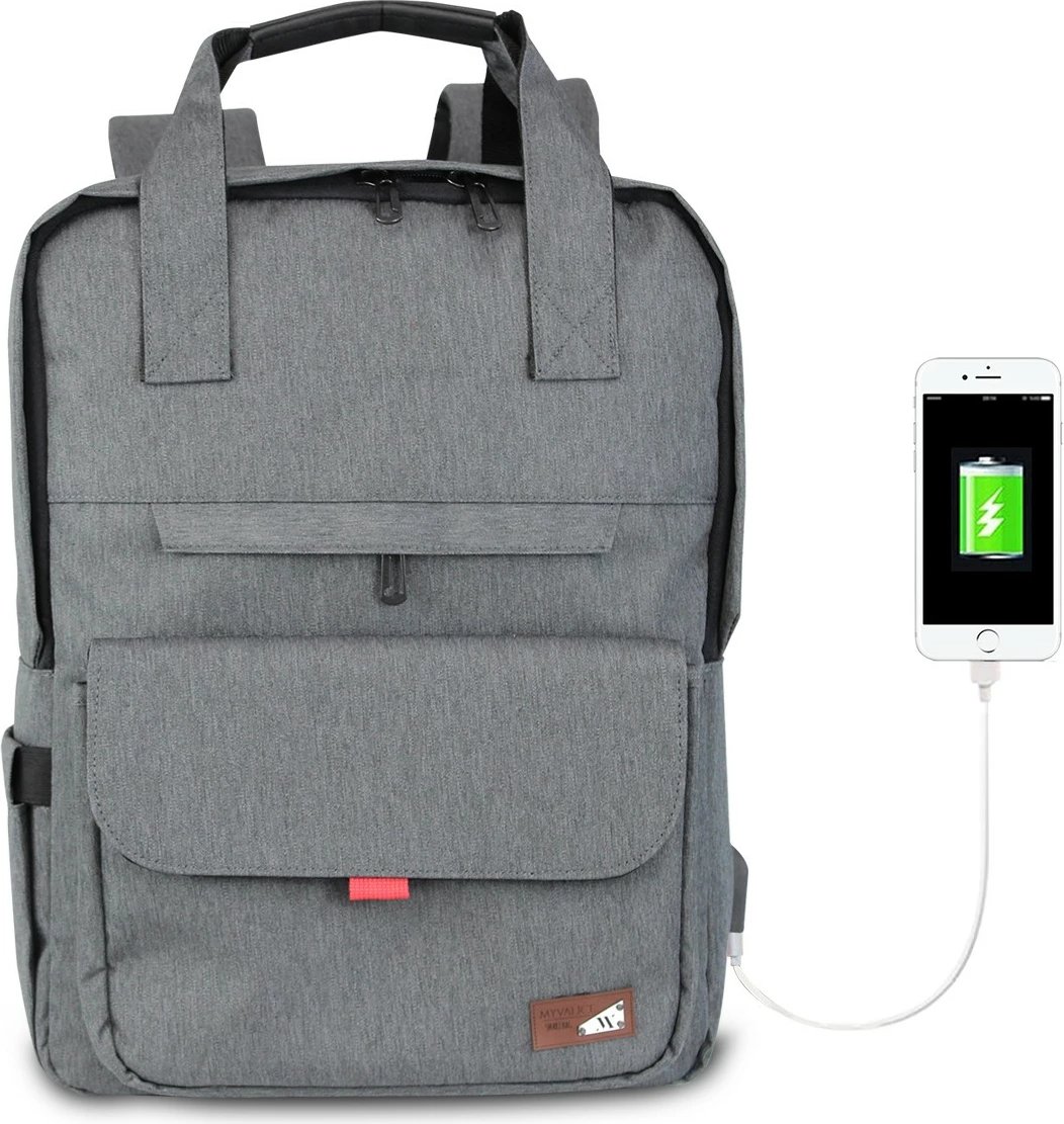 Çantë shpine për laptop, ngjyrë fume, Zoozie Bags, 2225