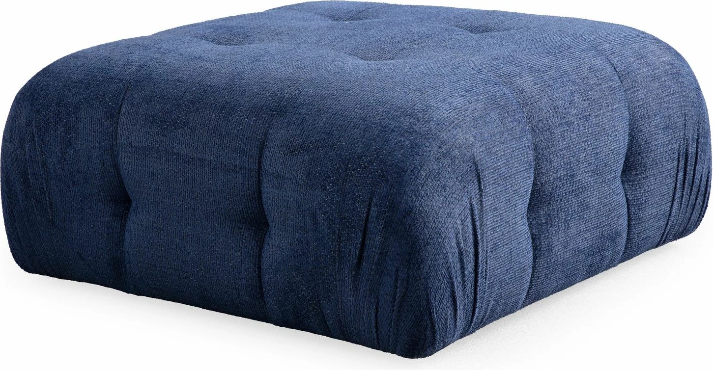 Këndare Amaris 3 vende me pouffe, ngjyrë navy blue