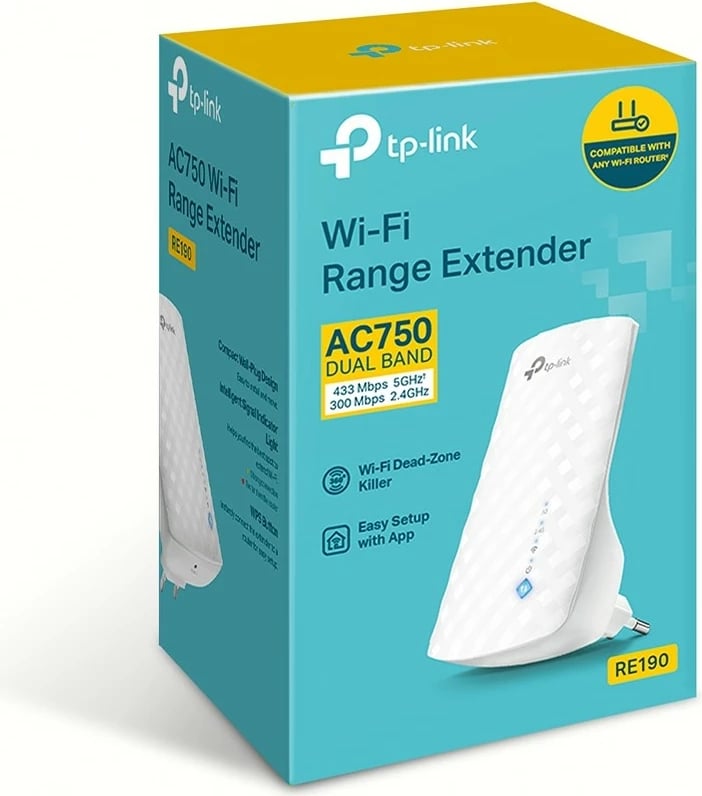 Repeater rrjeti TP-Link RE190, 433 Mbit/s, i bardhë
