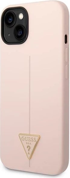 Mbështjellës Guess Silicone Triangle për iPhone 14 6.1", Rozë