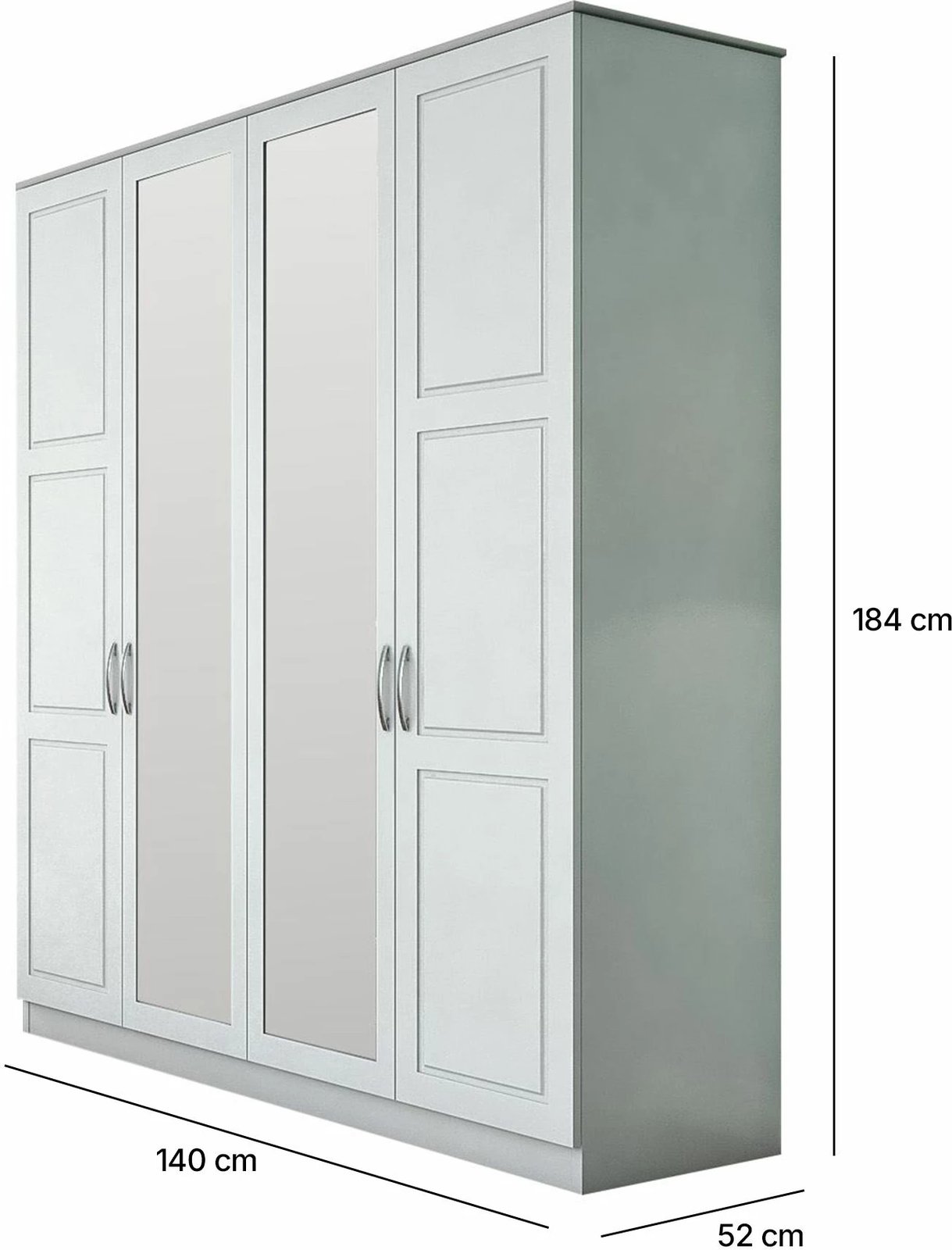 Dollap Skye Decor, ngjyrë e bardhë mat, RB-163