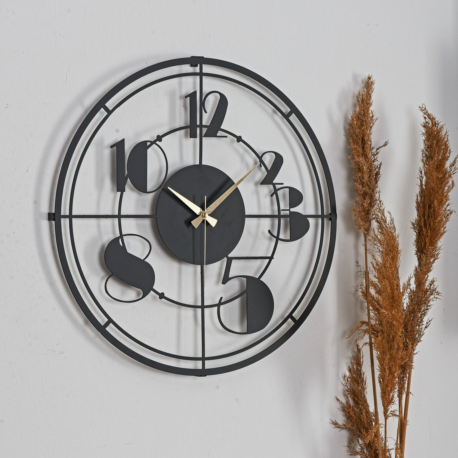 Orë muri dekorative prej metali, Wallity, Netro, e zezë