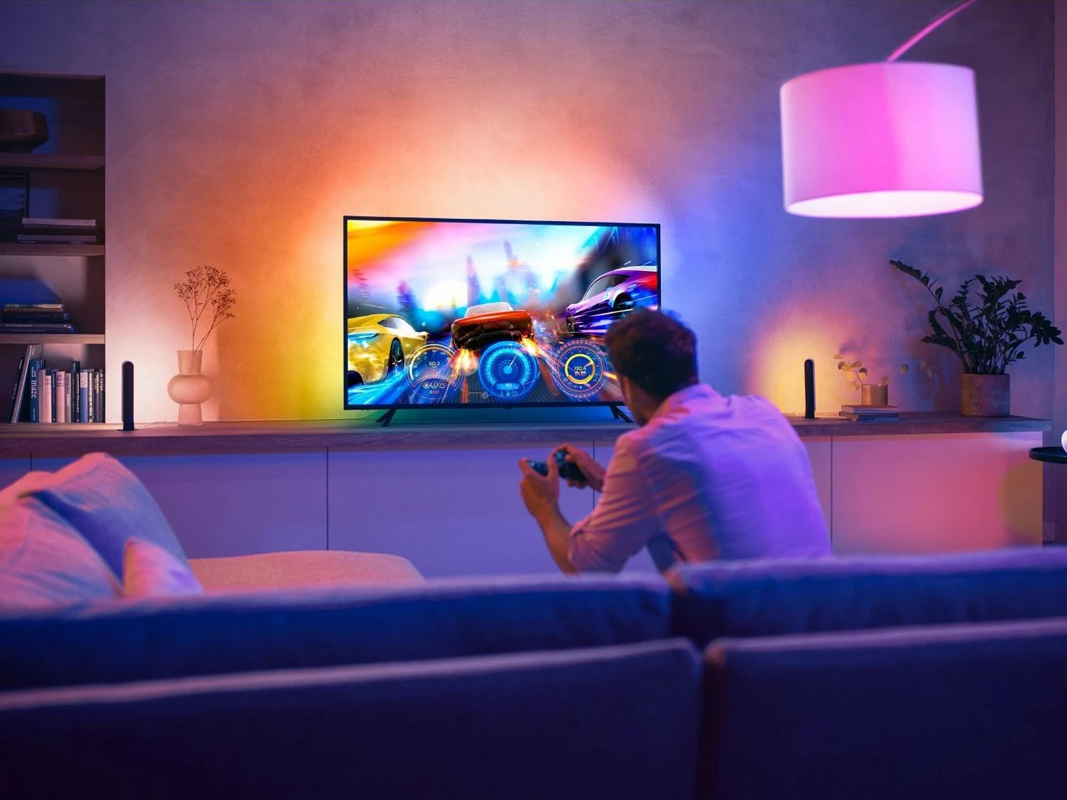 Shirit dritash smart Philips Hue Play Gradient 65 inch, LED, shumëngjyrësh, Bluetooth/Zigbee, silikon, i zi Shirit dritash smart Philips Hue Play Gradient 65 inch, LED, shumëngjyrësh, Bluetooth/Zigbee, silikon, i zi