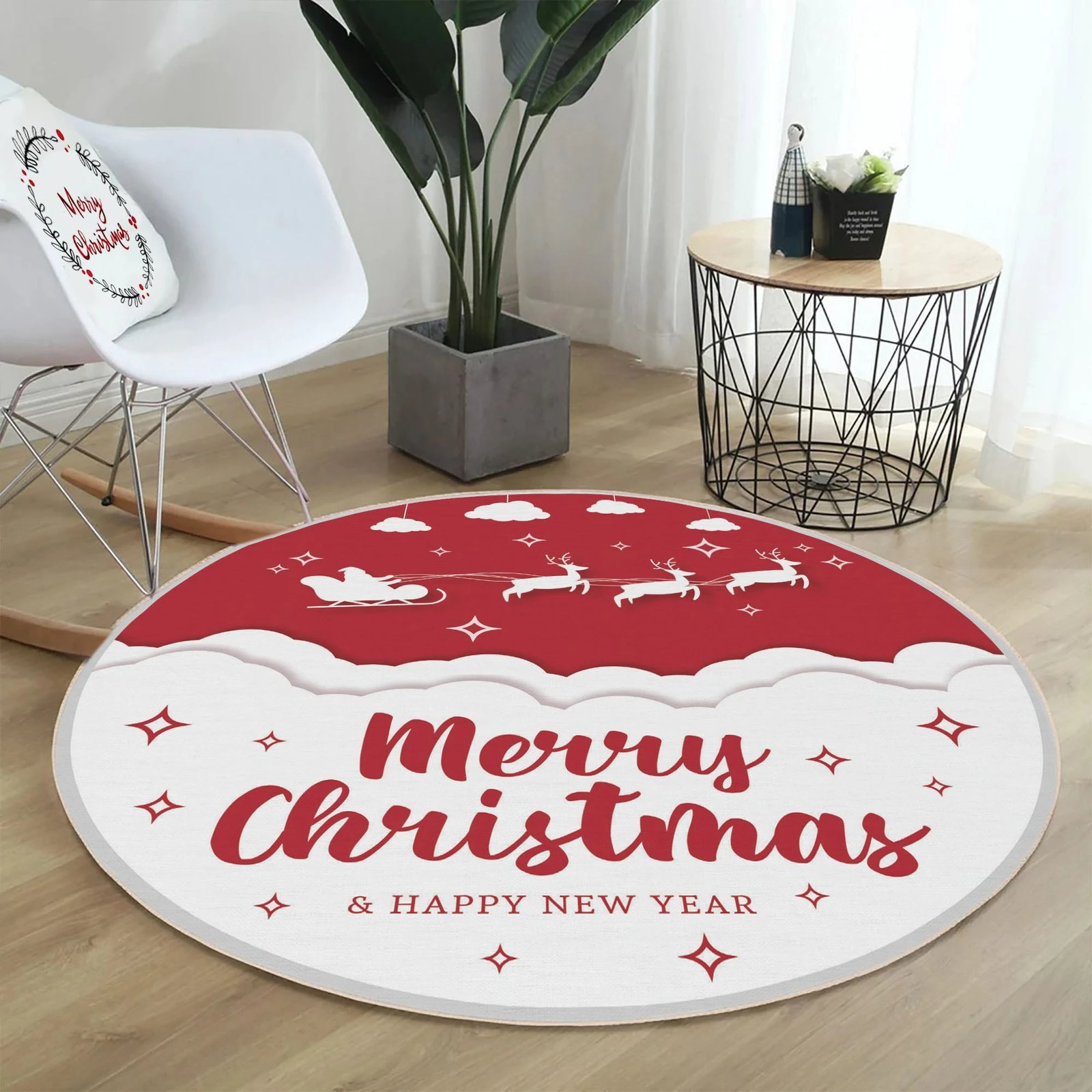 Qilim i rrumbullakët, i kuq dhe i bardhë, Conceptum Hypnose, Woopamuk443, 110cm