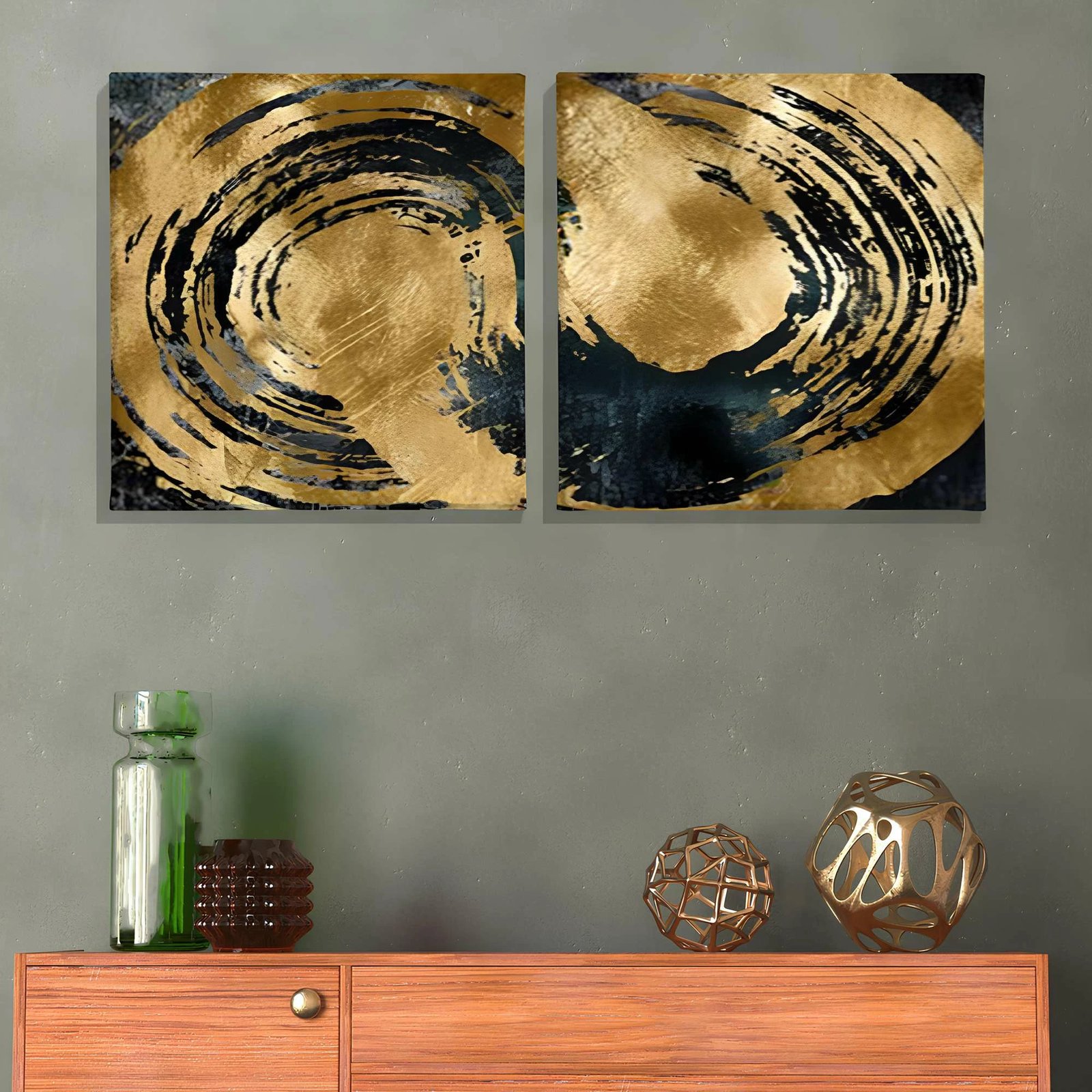 Pikturë dekorative në kanavacë (2 copë), Wallity, ASR_CNV2-12, 40x40