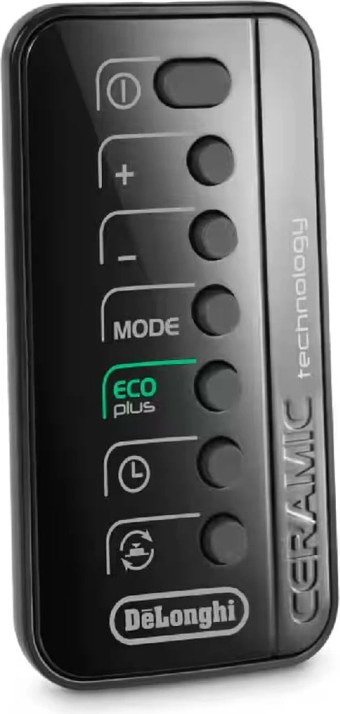 Ngrohës me ventilator, DeLonghi, DCH7993ER.BC, 2400 W, për dhoma deri 70 m³, funksion Eco, i zi