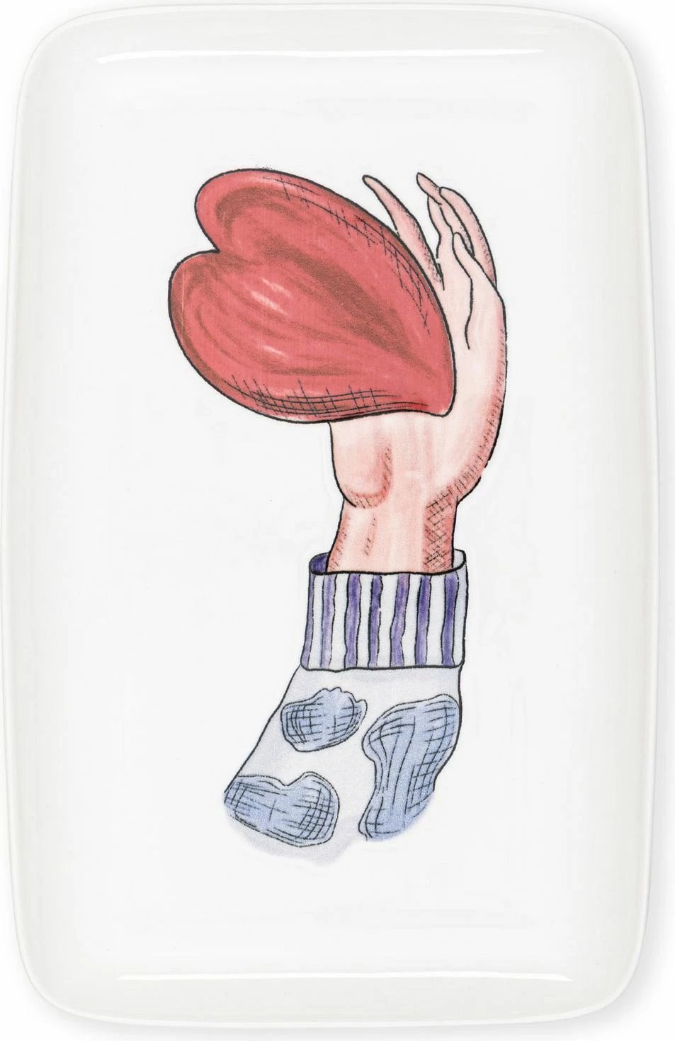 Pjatë shërbimi Hermia Concept, LUV0011, e bardhë, e kuqe, blu, 33x21x3cm