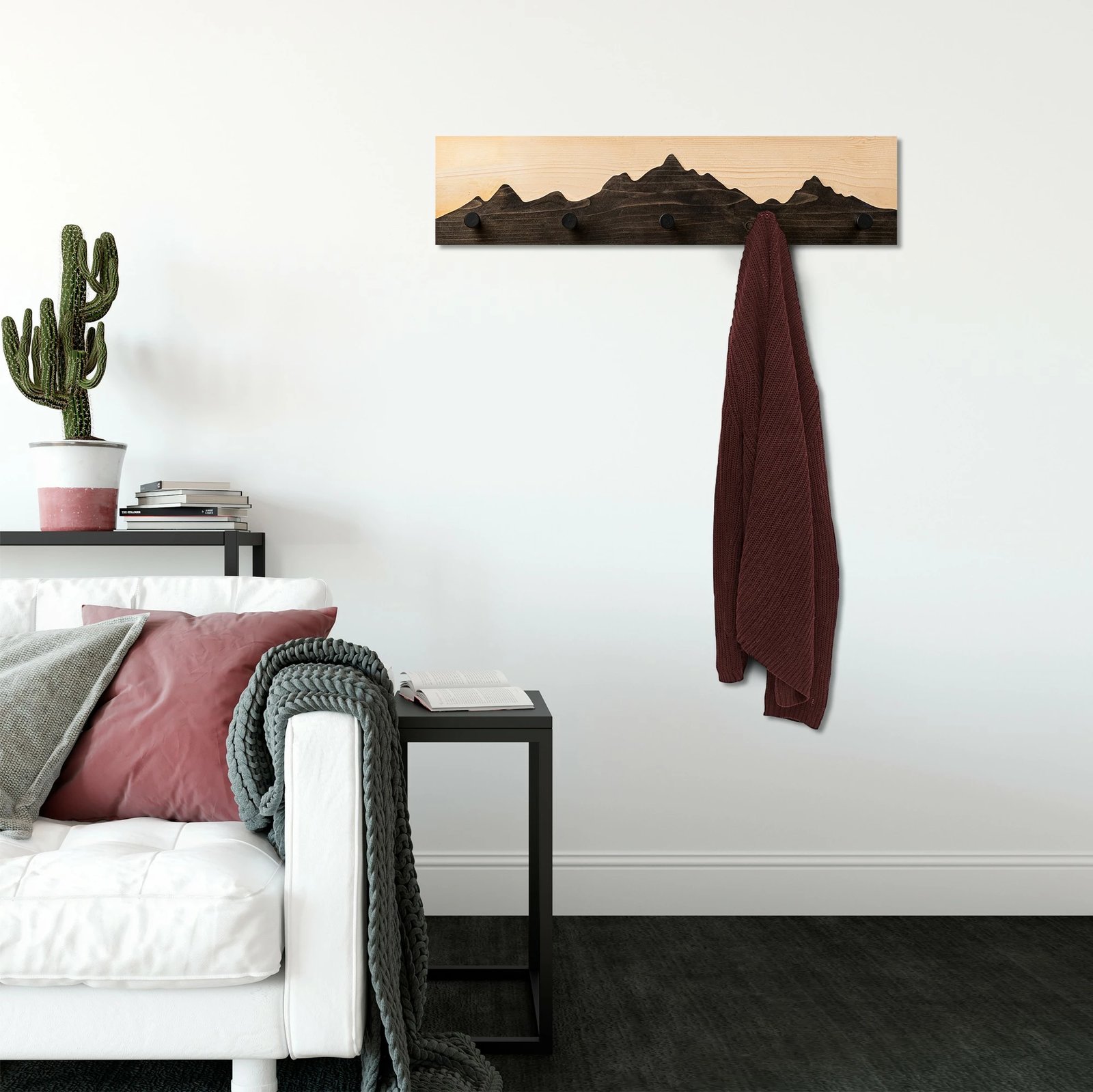 Varëse muri prej druri Wallity, Mountain 3, natyrale/zezë