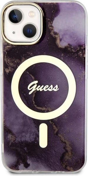Mbështjellës Guess Golden Marble MagSafe për iPhone 14 6.1", vjollcë Mbështjellës Guess Golden Marble MagSafe për iPhone 14 6.1", vjollcë