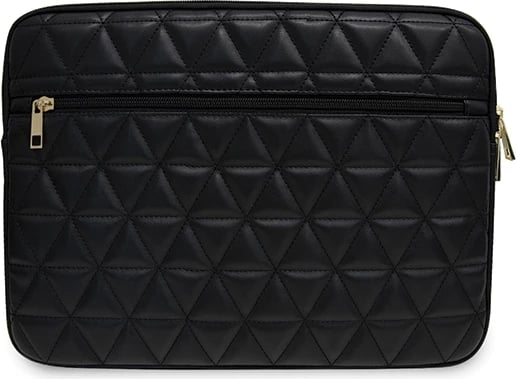 Mbështjellës laptopi Guess Quilted, deri 13", lëkurë artificiale, i zi