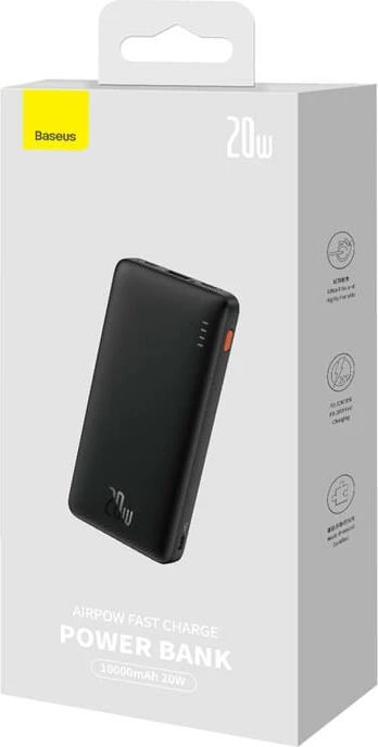 Powerbank Baseus Airpow 10000mAh, 20W, e zezë