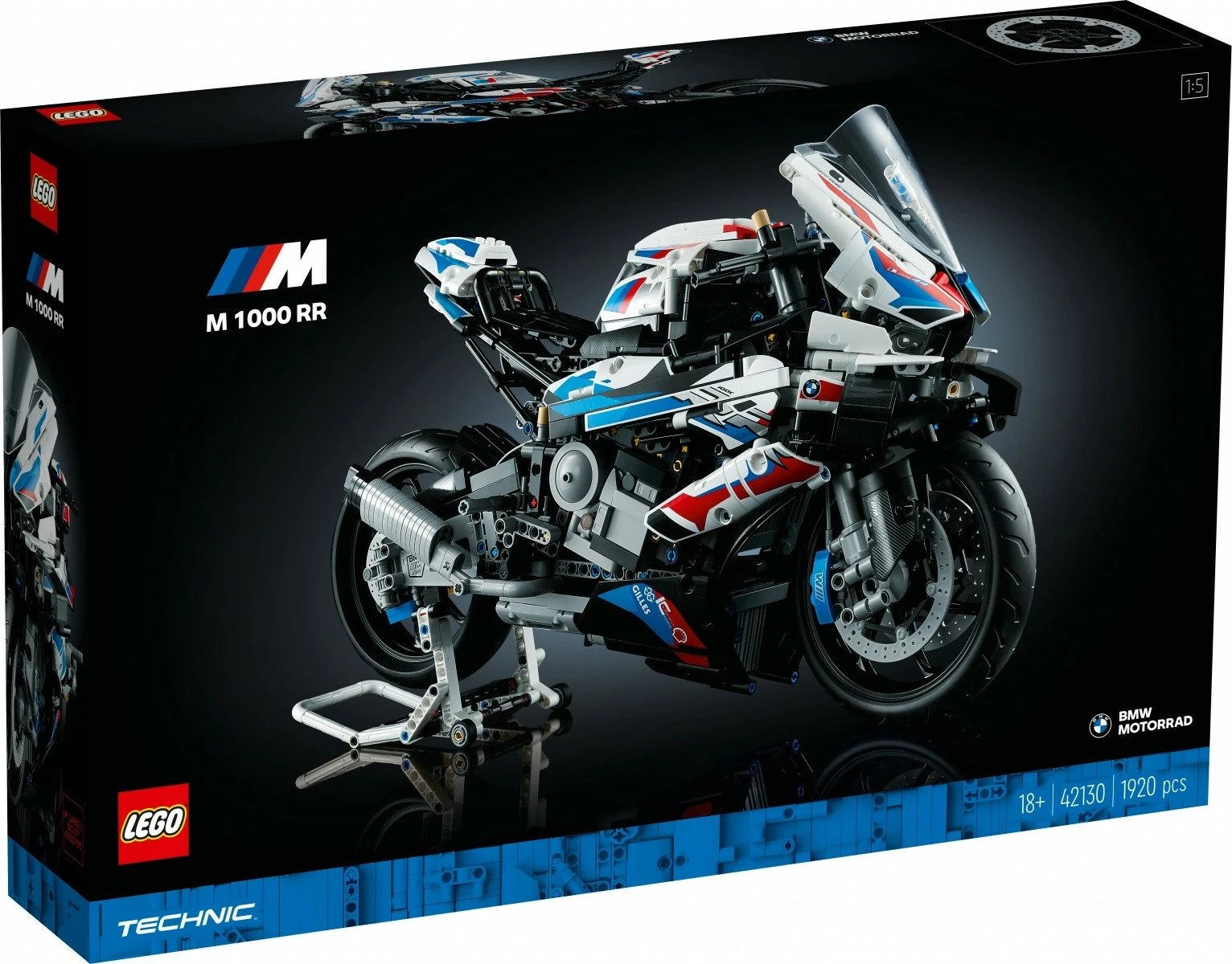Set ndërtimi LEGO Technic BMW M 1000 RR, 1920 pjesë, 1:5, për të rritur