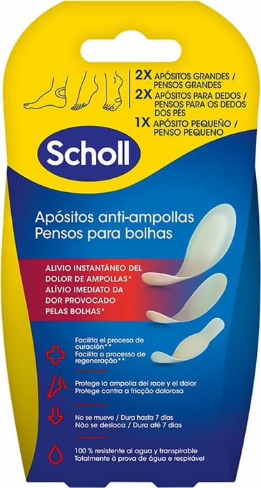 Fasha kundër flluskave Scholl Anti-Blister unisex, 5 copë