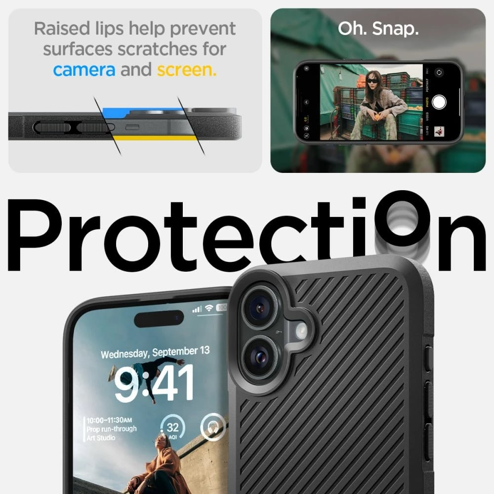 Mbështjellës Spigen Core Armor për iPhone 16, Matte Black