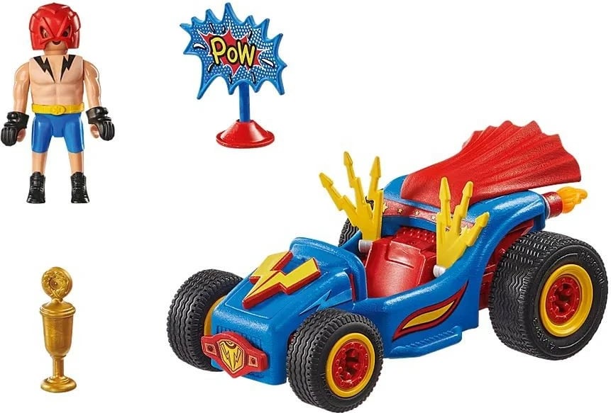 Set figurine Playmobil Funstars 71632 me wrestler dhe gokart, 39 pjesë