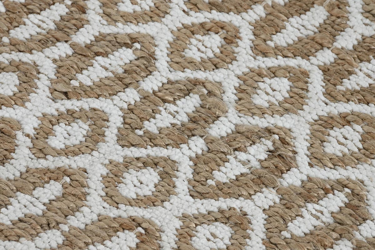 Tepih Home ESPRIT, boho, 75 x 175 cm, i bardhë/kafe