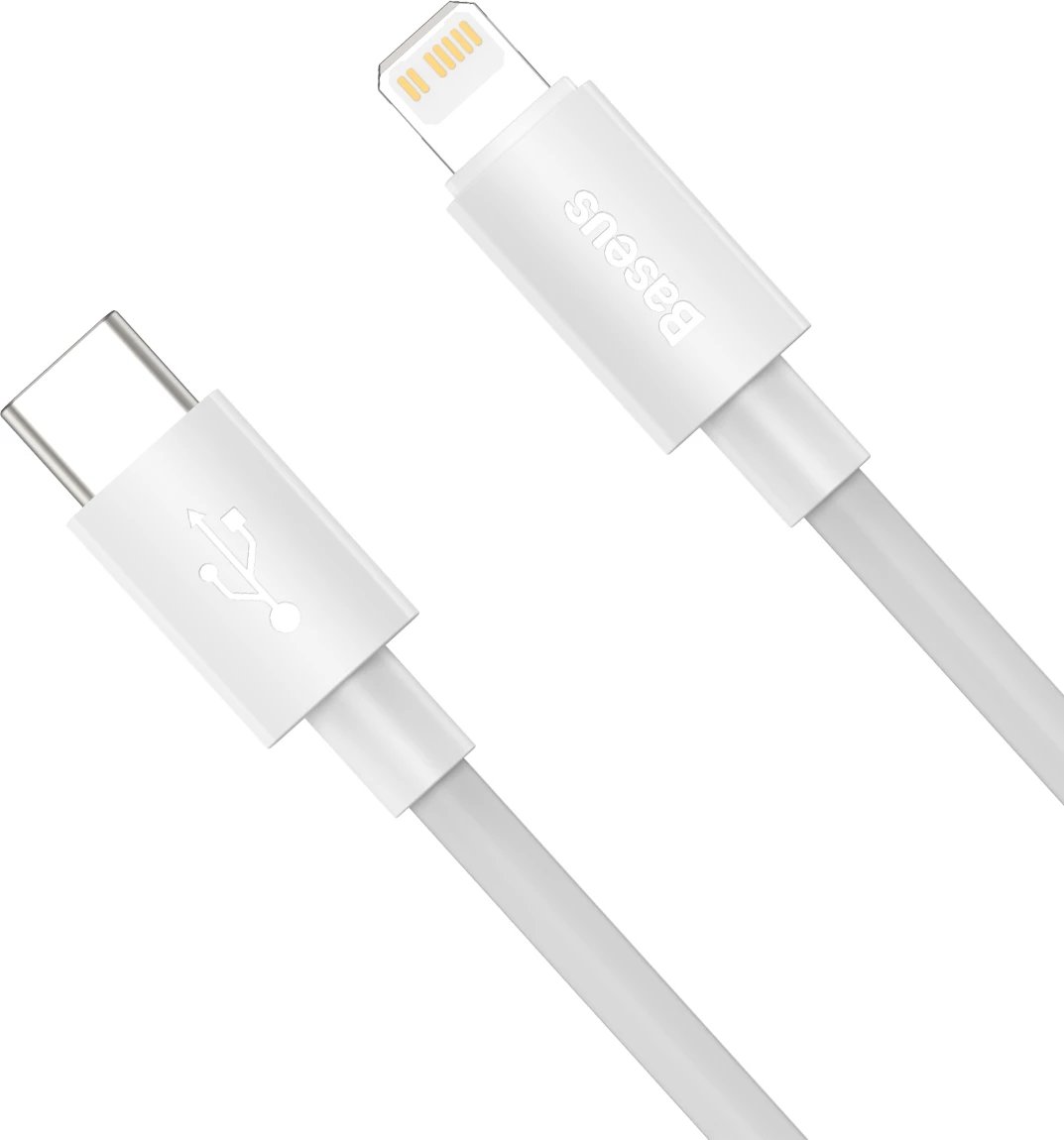 Kabllo Baseus Simple Wisdom TZCATLZJ-02, Lightning/USB-C, 1.5m, 20W, 2 copë, Bardhë