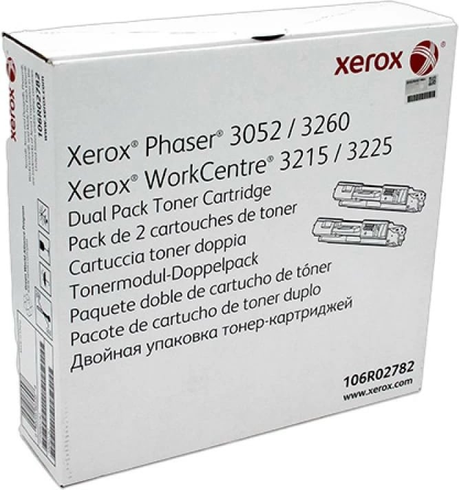 Toner Xerox 106R02782, për Phaser 3052/3260 dhe WorkCentre 3215/3225, 2 x 3000 faqe, e zezë, paketë 2-copë